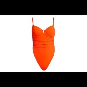 Ivy Park SPAGHETTI STRAP ONE PIECE SWIMSUIT | Solor Orange